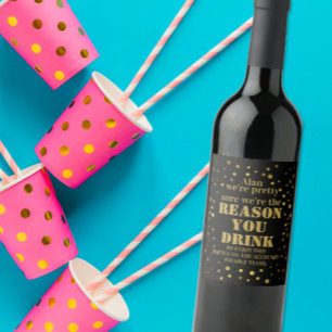 Funny Boss Wine Label – Gold Spot Design