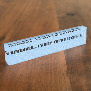 Funny Boss's Customisable Desk Name Plate