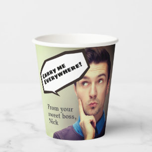 Funny boss's message paper cup for office