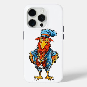 Funny Bossy Cartoon Rooster iPhone 15 Pro Case
