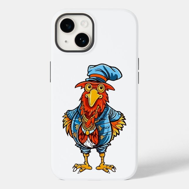 Funny Bossy Cartoon Rooster Case-Mate iPhone Case (Back)