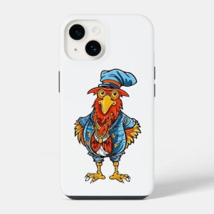 Funny Bossy Cartoon Rooster iPhone 14 Case