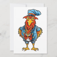 Funny Bossy Cartoon Rooster