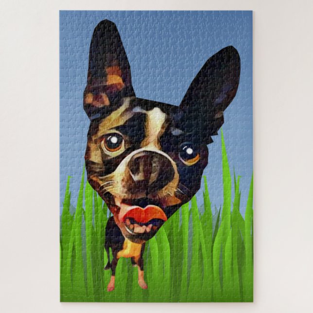 Funny Boston Terrier 1014 Piece Puzzle (Vertical)