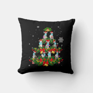 Funny Boston Terrier Christmas Tree Dog Mask Xmas Cushion