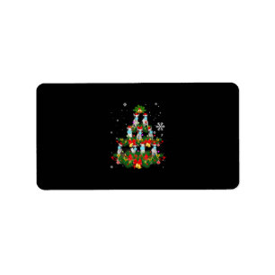 Funny Boston Terrier Christmas Tree Dog Mask Xmas Label