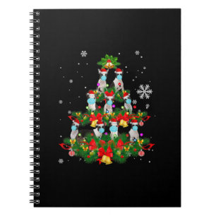 Funny Boston Terrier Christmas Tree Dog Mask Xmas Notebook