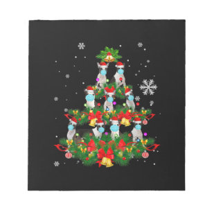 Funny Boston Terrier Christmas Tree Dog Mask Xmas Notepad