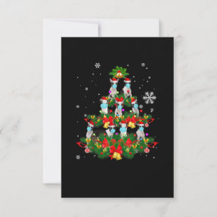 Funny Boston Terrier Christmas Tree Dog Mask Xmas RSVP Card