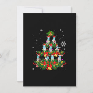 Funny Boston Terrier Christmas Tree Dog Mask Xmas Thank You Card