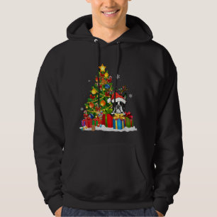 Funny Boston Terrier Christmas Tree Light Dog Xmas Hoodie