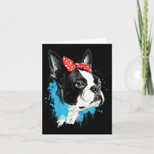 Funny boston terrier design for dog lovers card
