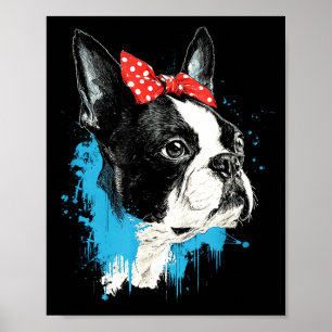 Funny boston terrier design for dog lovers poster