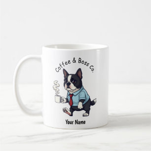 Funny Boston Terrier Dog Business Suit Coffee  Mug