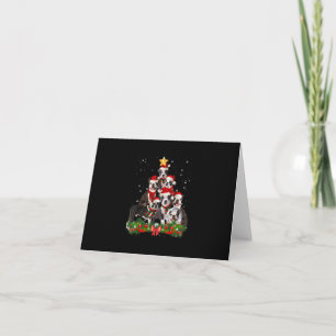 Funny Boston Terrier Dog Christmas Tree Gift Note Card