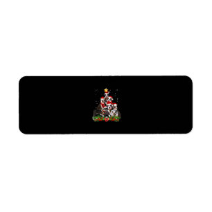 Funny Boston Terrier Dog Christmas Tree Gift Return Address Label