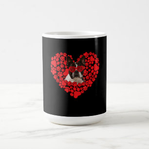 Funny Boston Terrier Dog Paw Heart Valentine Day Coffee Mug