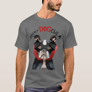 Funny Boston Terrier Dog Vampire Halloween Costume T-Shirt