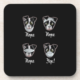 Funny Boston Terrier Gift Mouth Nose Mask Dogs T-S Coaster