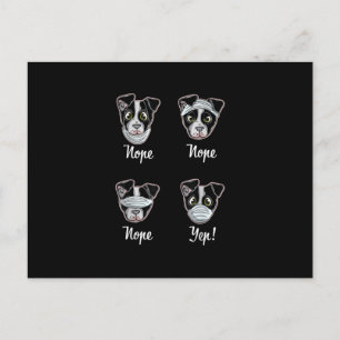 Funny Boston Terrier Gift Mouth Nose Mask Dogs T-S Holiday Postcard