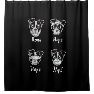 Funny Boston Terrier Gift Mouth Nose Mask Dogs T-S Shower Curtain