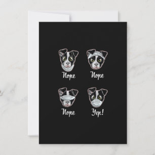 Funny Boston Terrier Gift Mouth Nose Mask Dogs T-S Thank You Card