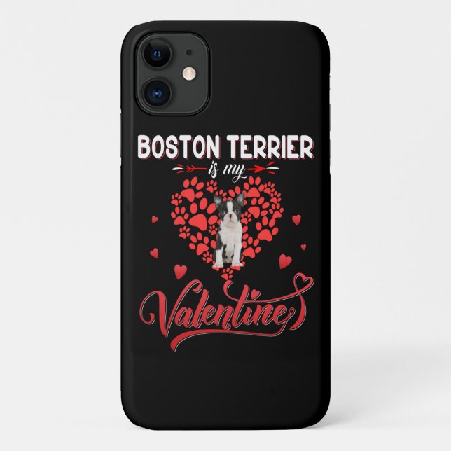 Funny Boston Terrier Is My Valentine Case-Mate iPhone Case (Back)
