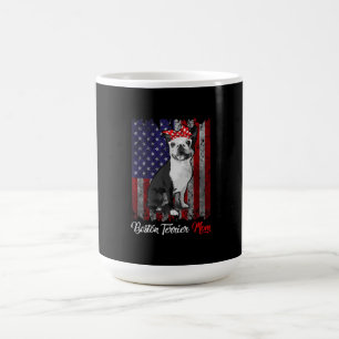 Funny Boston Terrier Mum American Flag Tee T-Shirt Coffee Mug