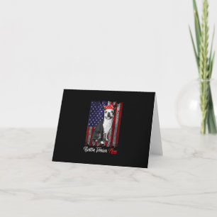 Funny Boston Terrier Mum American Flag Tee T-Shirt Thank You Card