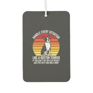 Funny Boston Terrier Retro Dog Attitude Car Air Freshener