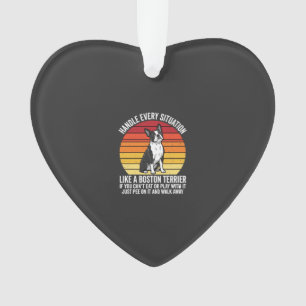 Funny Boston Terrier Retro Dog Attitude Ornament