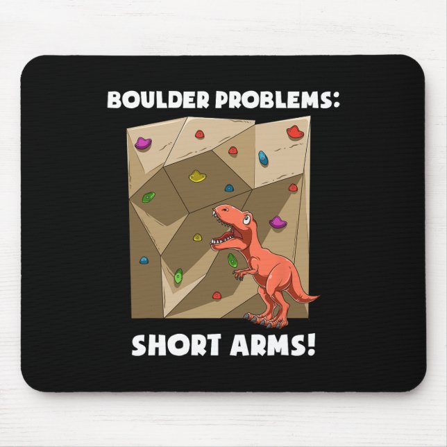 Funny Bouldering And Rock Climbing T-rex  Mouse Pad (Front)