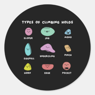 Funny Bouldering Boulderer Indoor Rock Wall Climbe Classic Round Sticker