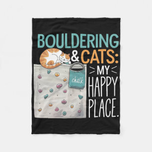 Funny Bouldering Cat – Rock Climbing And Cat Lover Fleece Blanket