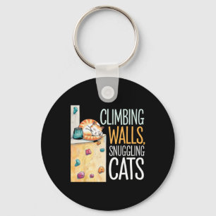 Funny Bouldering Cat – Rock Climbing And Cat Lover Key Ring