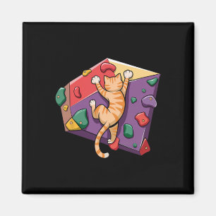 Funny Bouldering Cat – Rock Climbing And Cat Lover Magnet