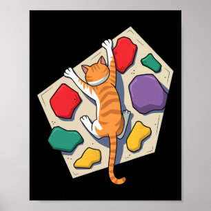 Funny Bouldering Cat – Rock Climbing And Cat Lover Poster