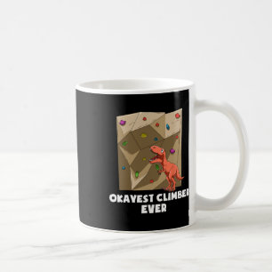 Funny Bouldering Rock Climbing T-rex  Coffee Mug