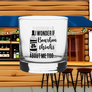 Funny bourbon word art whiskey glass
