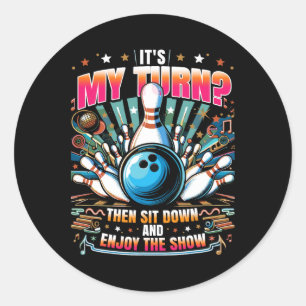 Funny Bowler Bowling 1 Classic Round Sticker