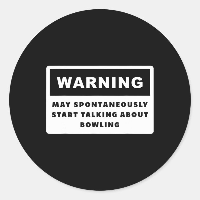 Funny Bowler Bowling  Classic Round Sticker (Front)
