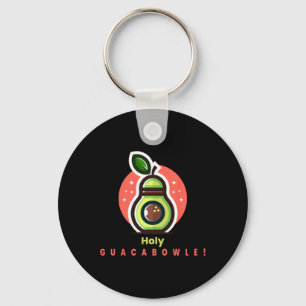 Funny Bowler Holy Guacabowle Avocado Key Ring