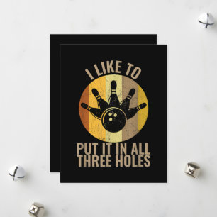 Funny Bowler Quote Retro Vintage Bowling Ball Holiday Card