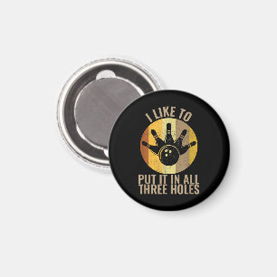 Funny Bowler Quote Retro Vintage Bowling Ball Magnet