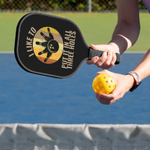 Funny Bowler Quote Retro Vintage Bowling Ball Pickleball Paddle