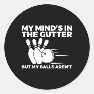 Funny Bowling 1 Classic Round Sticker