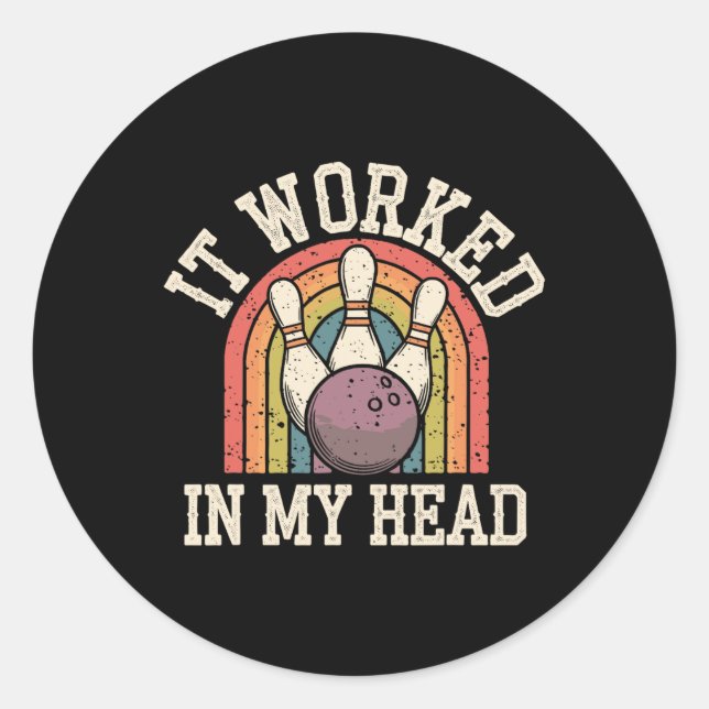 Funny Bowling 4  Classic Round Sticker (Front)