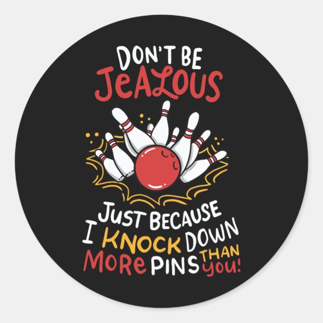 Funny Bowling 5  Classic Round Sticker (Front)