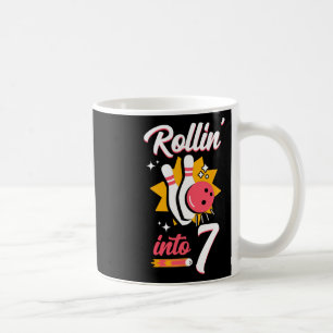 Funny Bowling 7th Birthday Rollin' Into 7  Coffee Mug