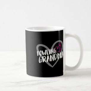 Funny Bowling Apparel Bowling Grandma Heart - Blac Coffee Mug